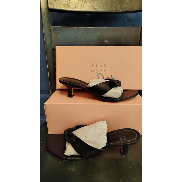 Alex Marie Women's Black 2" Heels Bow Tie Strap size 8.5 - Picture 2 of 8